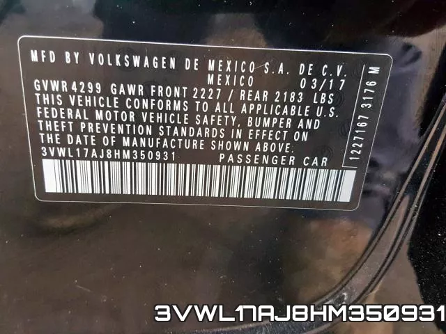 3VWL17AJ8HM350931 фото 2