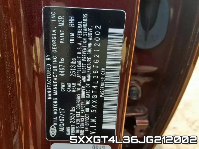 5XXGT4L36JG212002 фото 2