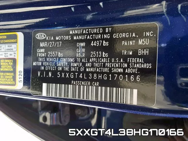5XXGT4L38HG170166 фото 2