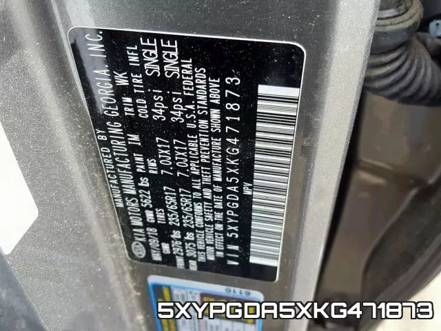 5XYPGDA5XKG471873 фото 2