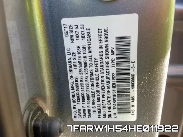 7FARW1H54HE011922 фото 2