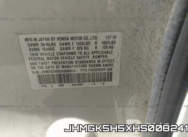 JHMGK5H5XHS008241 фото 10