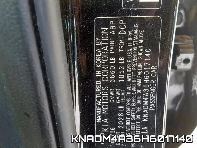 KNADM4A36H6017140 фото 2