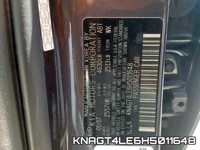 KNAGT4LE6H5011648 фото 2