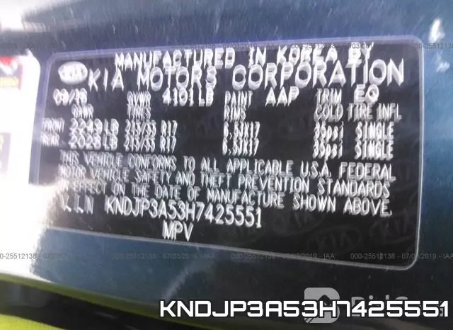 KNDJP3A53H7425551 фото 10
