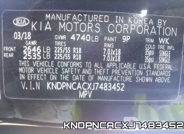 KNDPNCACXJ7483452 фото 10