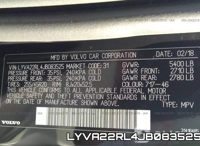 LYVA22RL4JB083525 фото 10