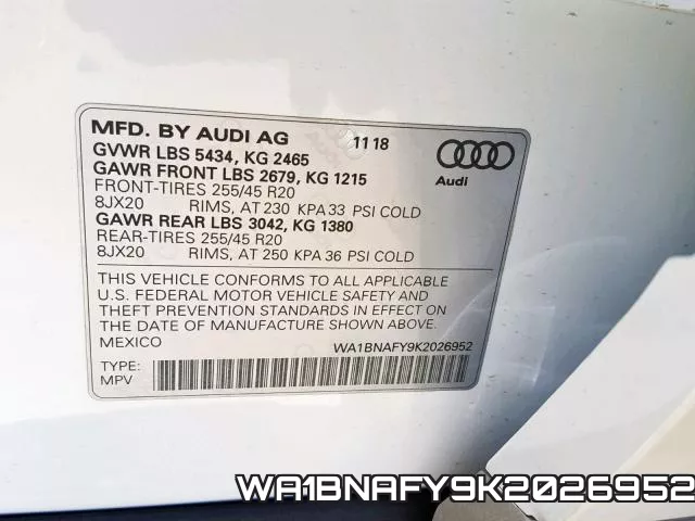 WA1BNAFY9K2026952 фото 2