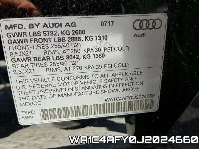 WA1C4AFY0J2024660 фото 2
