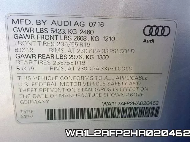 WA1L2AFP2HA020462 фото 2