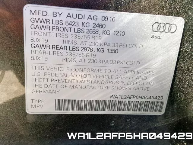 WA1L2AFP6HA049429 фото 2
