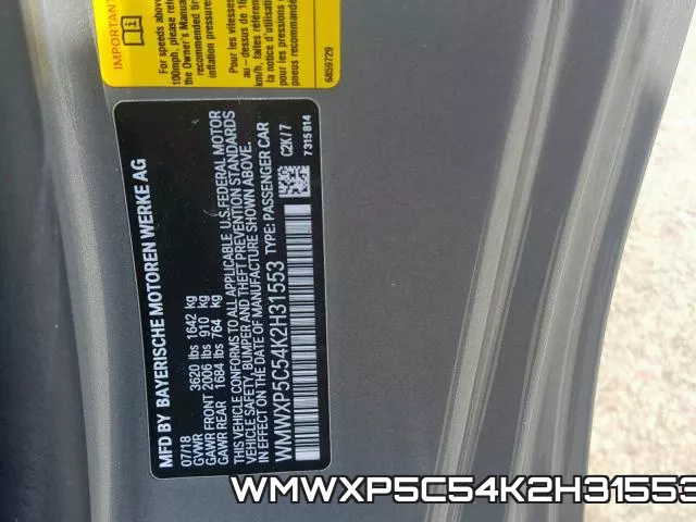 WMWXP5C54K2H31553 фото 2