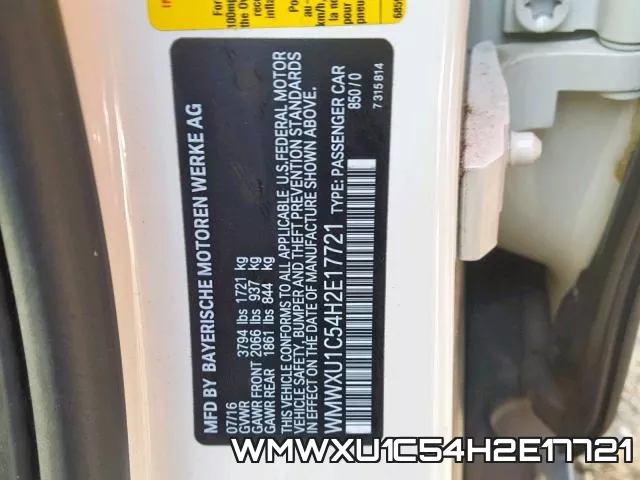 WMWXU1C54H2E17721 фото 2