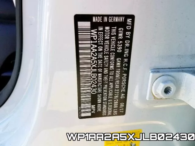 WP1AA2A5XJLB02430 фото 2