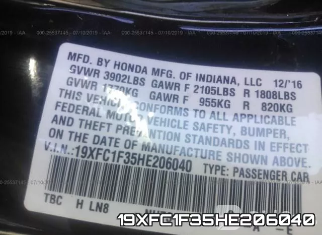 19XFC1F35HE206040 фото 10