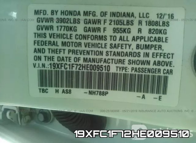 19XFC1F72HE009510 фото 10