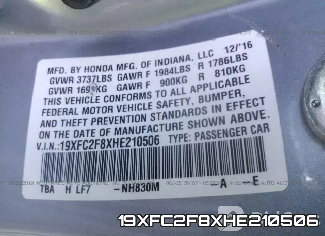 19XFC2F8XHE210506 фото 10