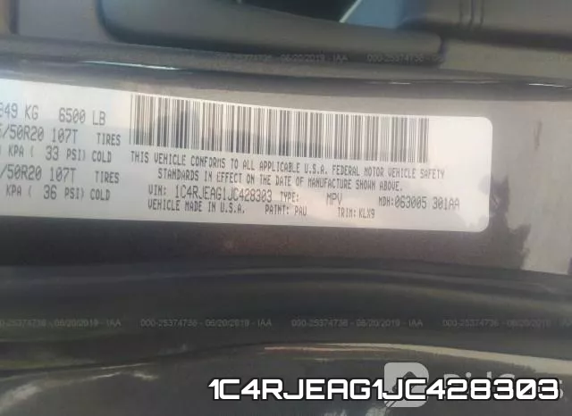 1C4RJEAG1JC428303 фото 10
