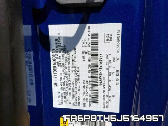 1FA6P8TH5J5164957 фото 2