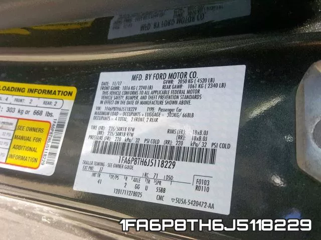 1FA6P8TH6J5118229 фото 2