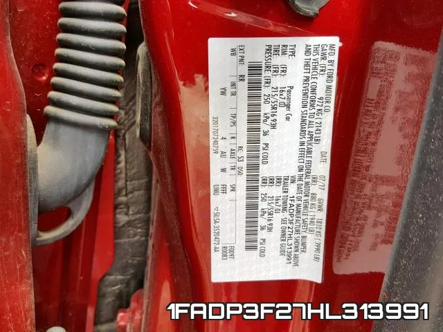 1FADP3F27HL313991 фото 2
