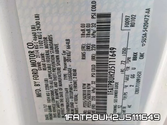 1FATP8UH2J5111649 фото 2