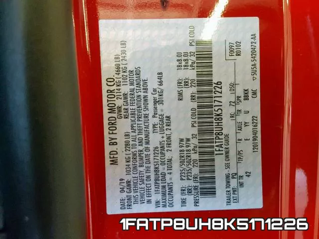 1FATP8UH8K5171226 фото 2