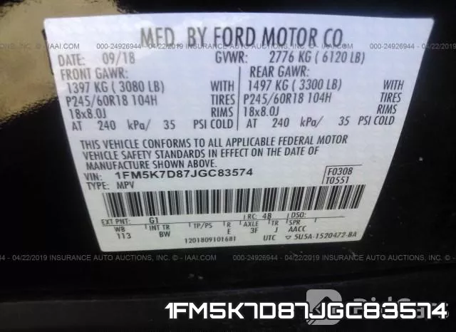 1FM5K7D87JGC83574 фото 10
