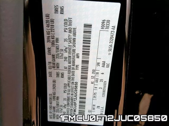 1FMCU0F72JUC05850 фото 2