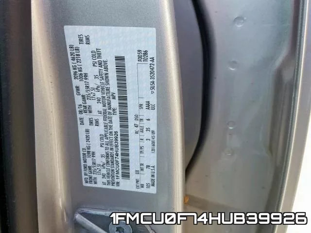 1FMCU0F74HUB39926 фото 2