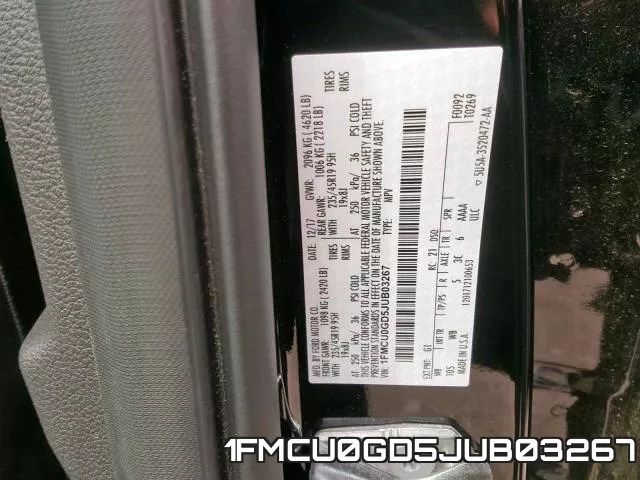 1FMCU0GD5JUB03267 фото 2