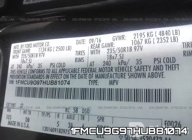 1FMCU9G97HUB81074 фото 10