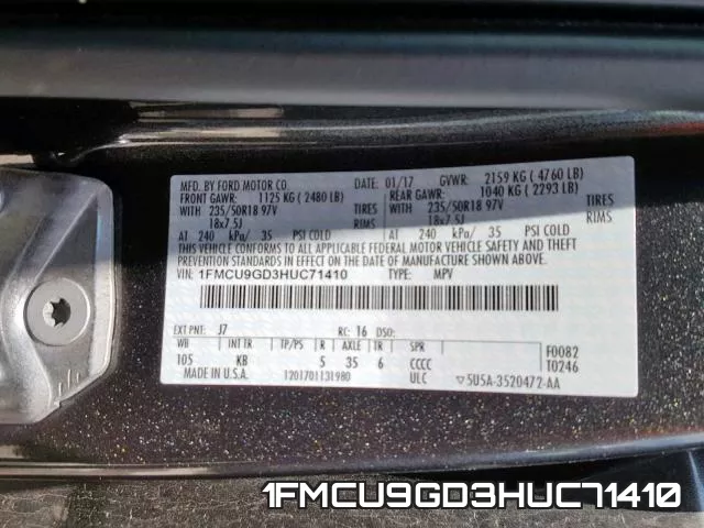 1FMCU9GD3HUC71410 фото 2
