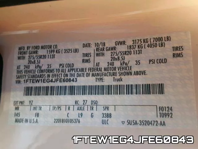 1FTEW1EG4JFE60843 фото 2