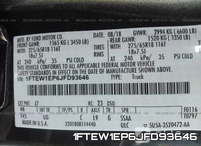 1FTEW1EP6JFD93646 фото 9