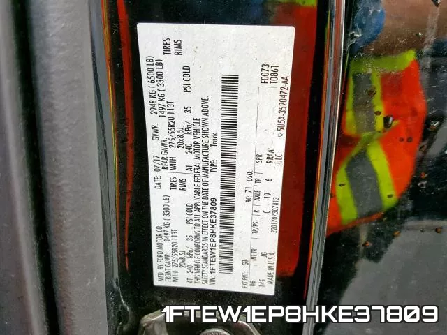 1FTEW1EP8HKE37809 фото 2