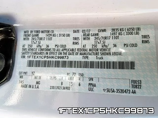 1FTEX1CP5HKC99873 фото 2