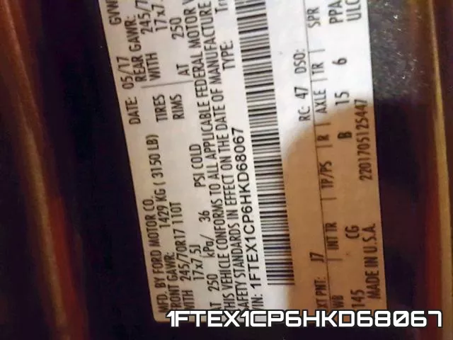 1FTEX1CP6HKD68067 фото 2