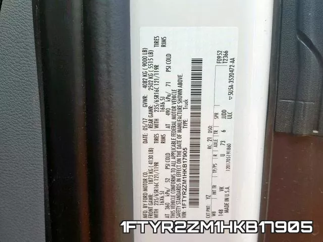1FTYR2ZM1HKB17905 фото 2