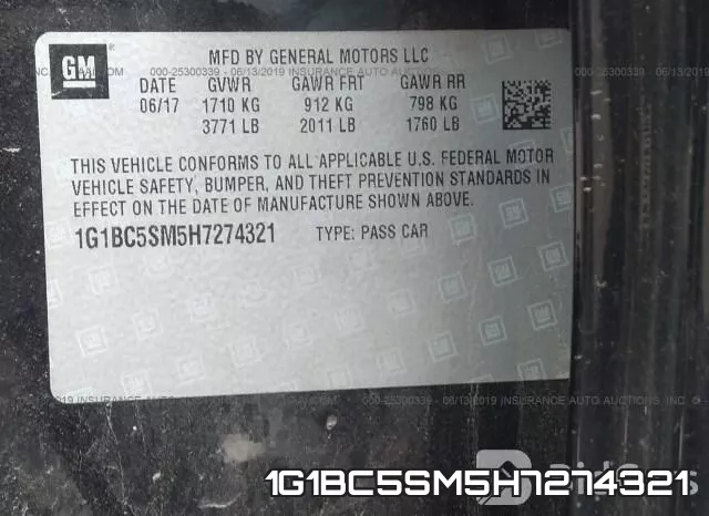 1G1BC5SM5H7274321 фото 10
