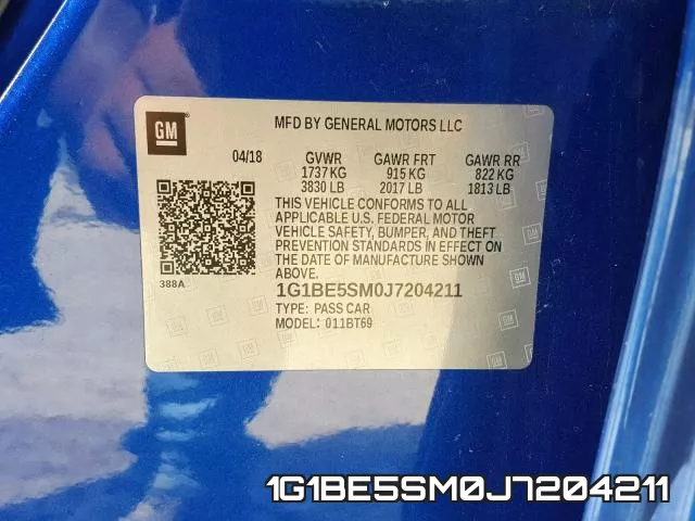 1G1BE5SM0J7204211 фото 2