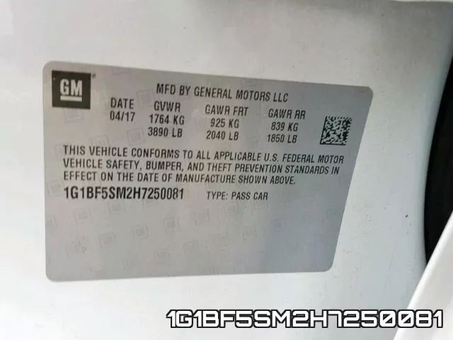 1G1BF5SM2H7250081 фото 2