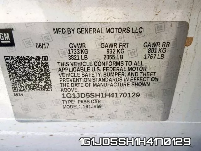 1G1JD5SH1H4170129 фото 2