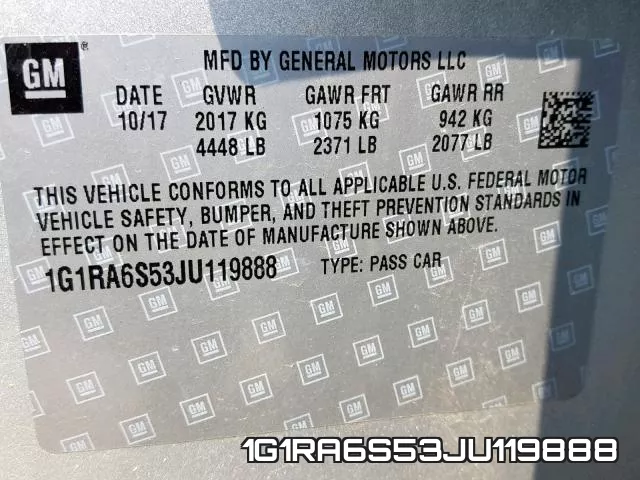 1G1RA6S53JU119888 фото 2