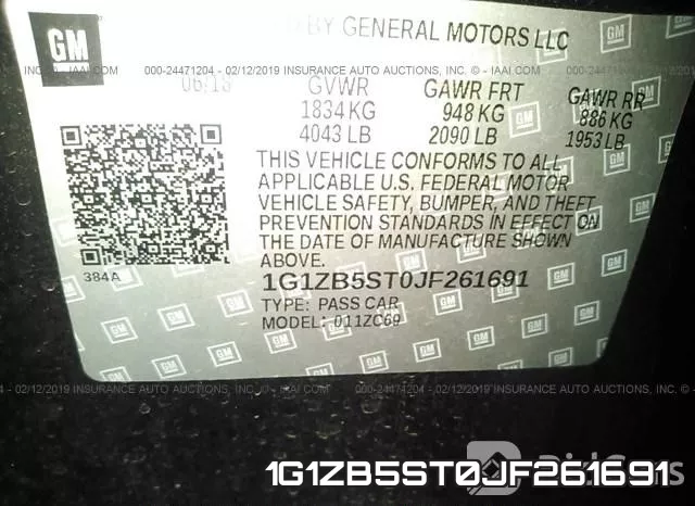 1G1ZB5ST0JF261691 фото 10