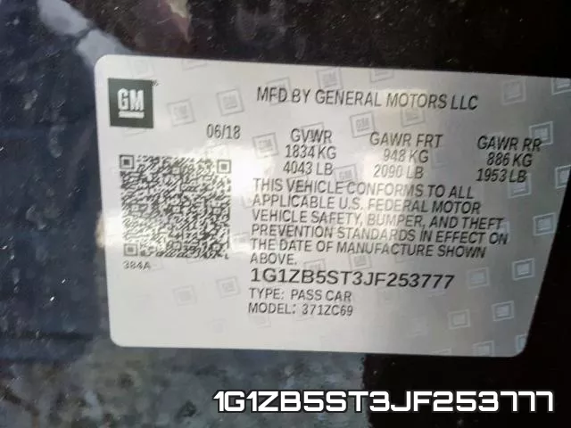 1G1ZB5ST3JF253777 фото 2