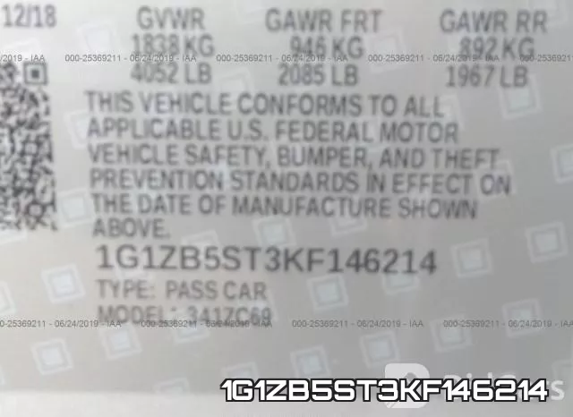 1G1ZB5ST3KF146214 фото 10