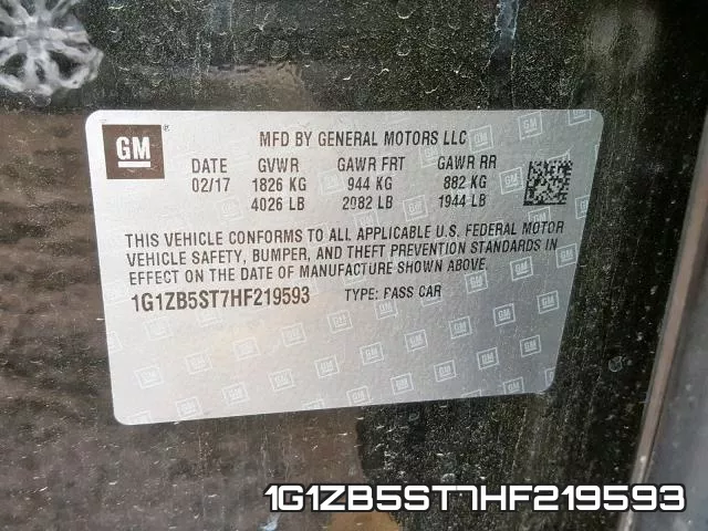 1G1ZB5ST7HF219593 фото 2