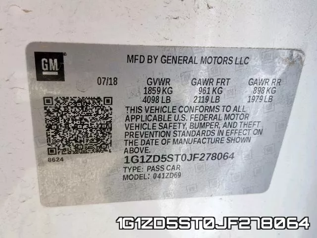 1G1ZD5ST0JF278064 фото 2