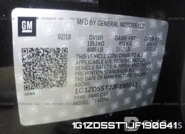 1G1ZD5ST7JF190841 фото 10